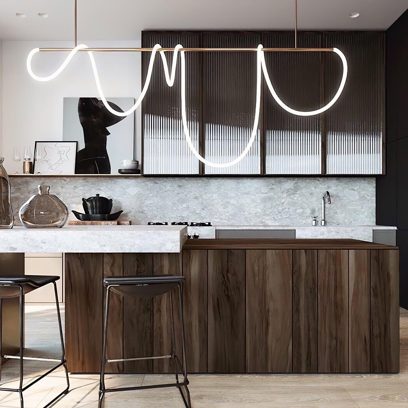 Flexible Linear Curve Chandelier - Blowlighting