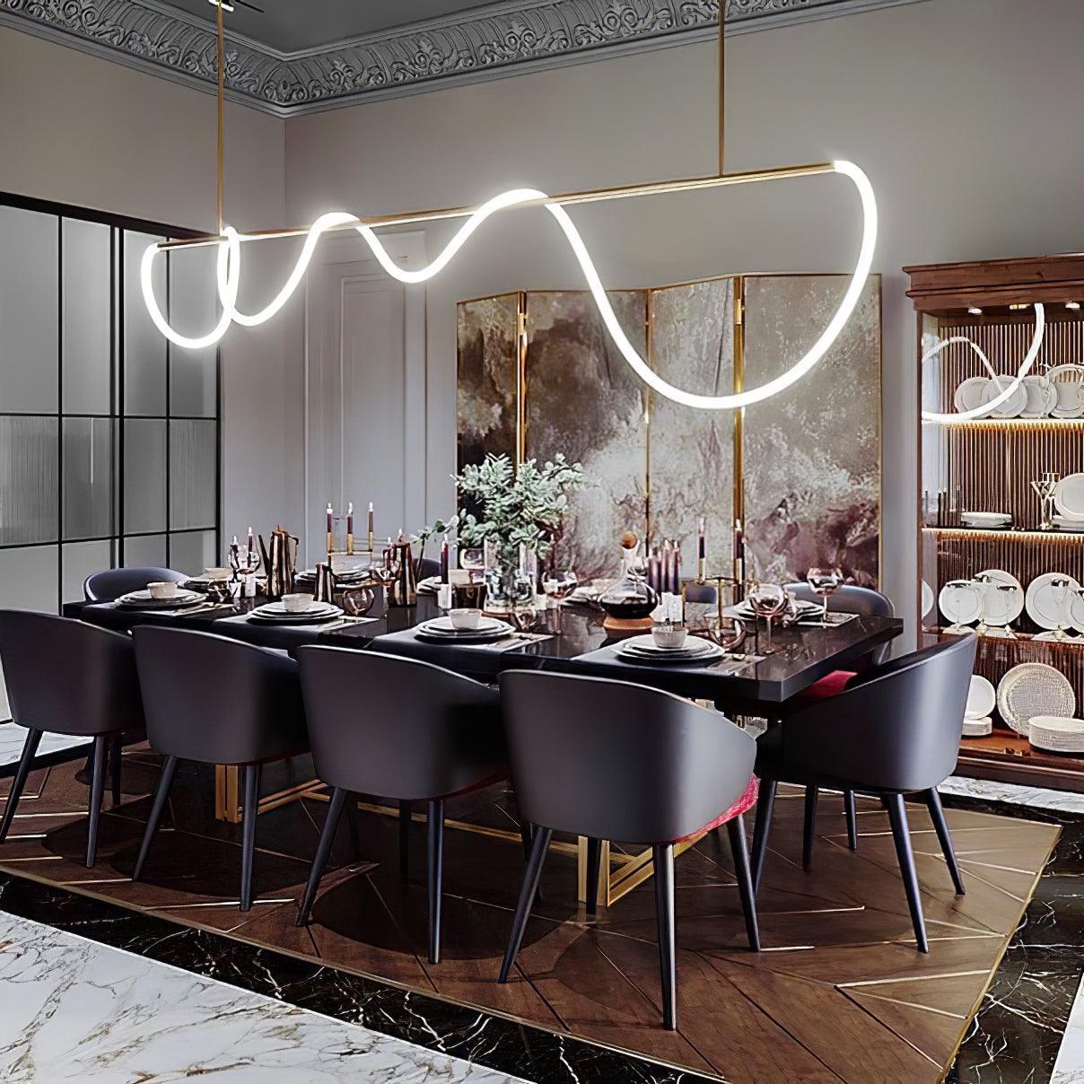 Flexible Linear Curve Chandelier - Blowlighting
