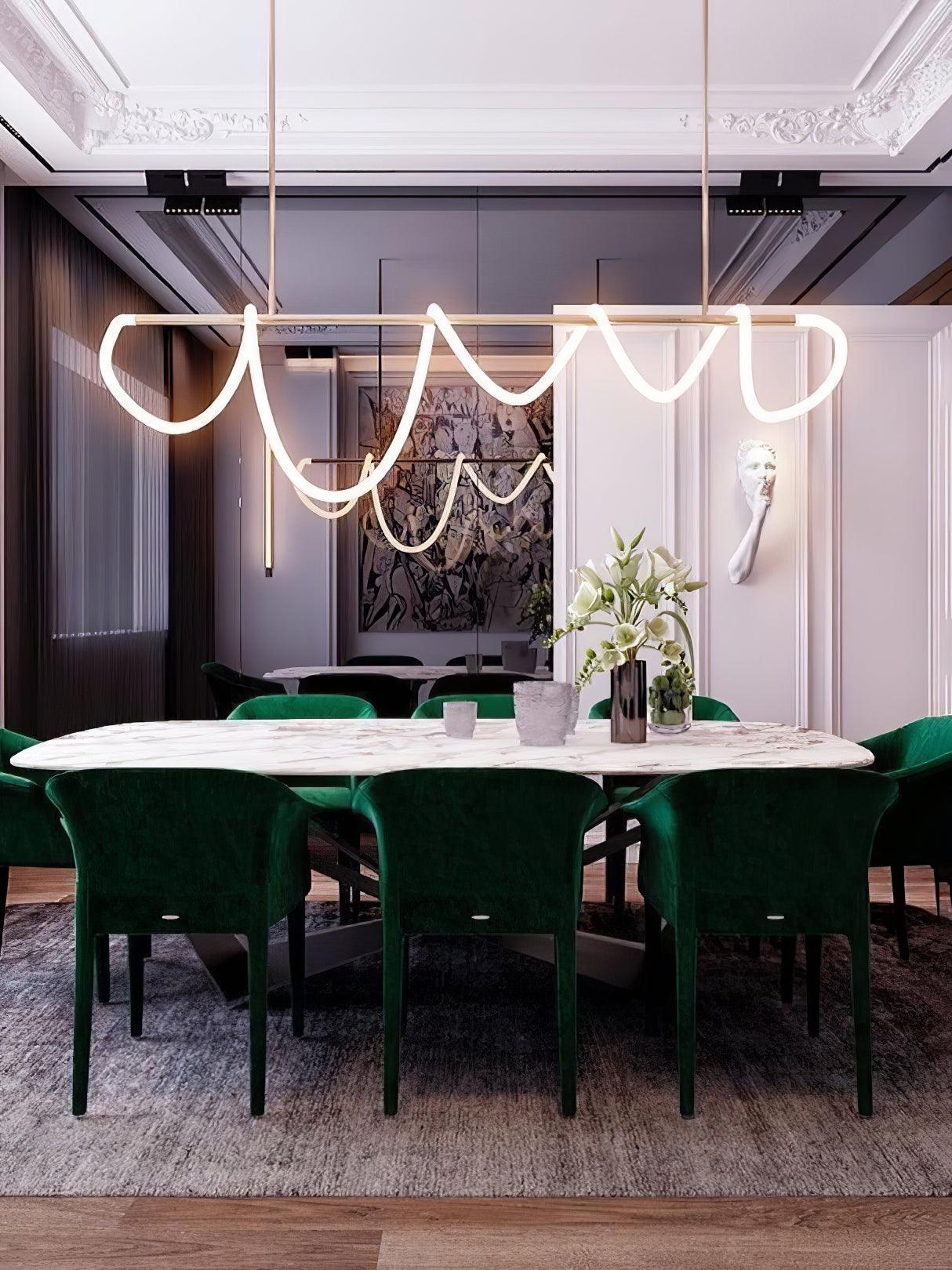 Flexible Linear Curve Chandelier - Blowlighting