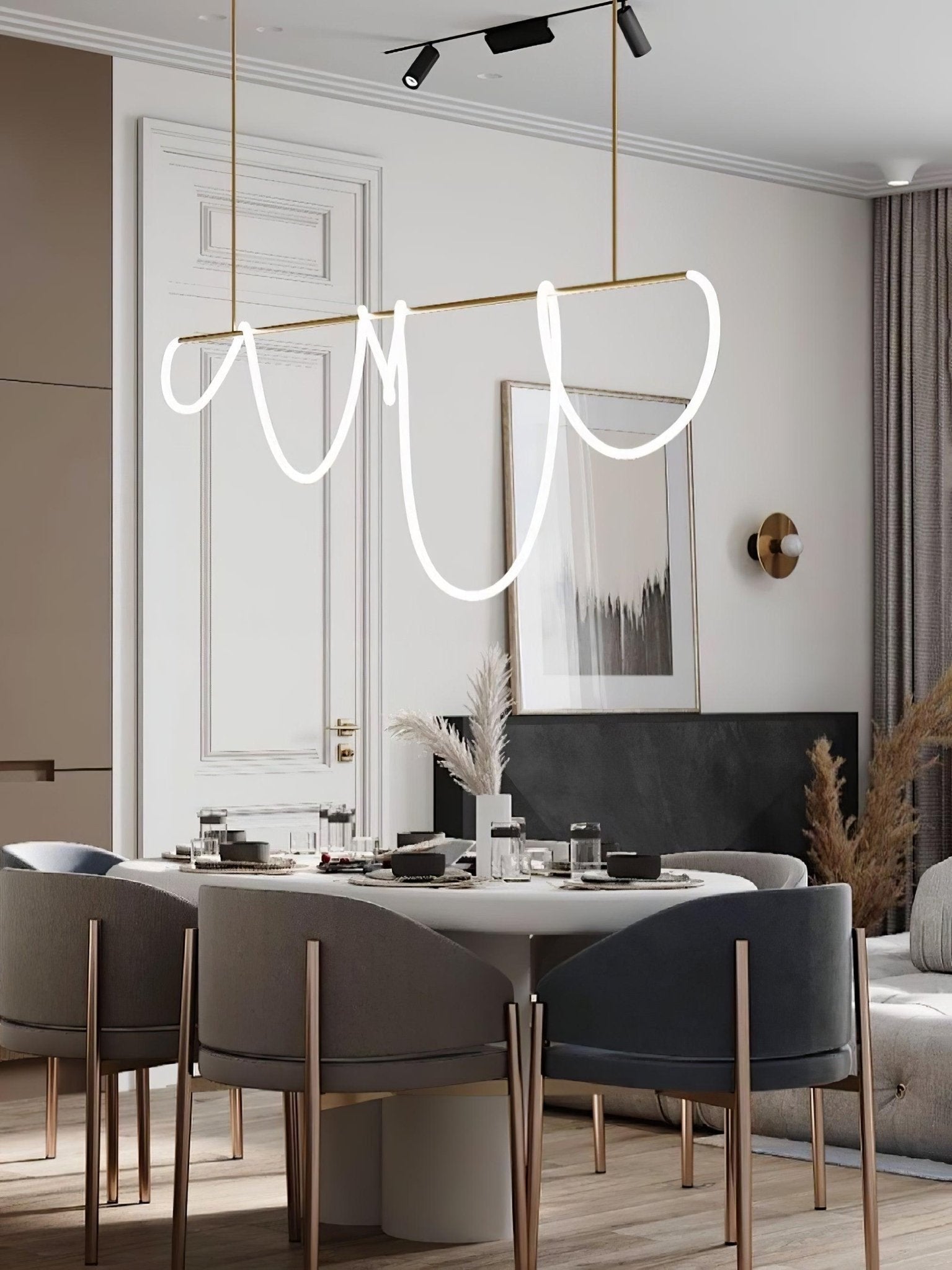 Flexible Linear Curve Chandelier - Blowlighting
