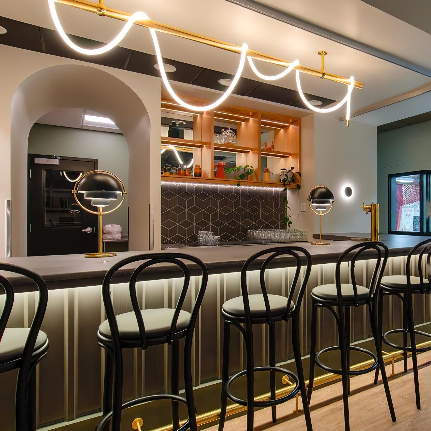 Flexible Linear Curve Chandelier - Blowlighting