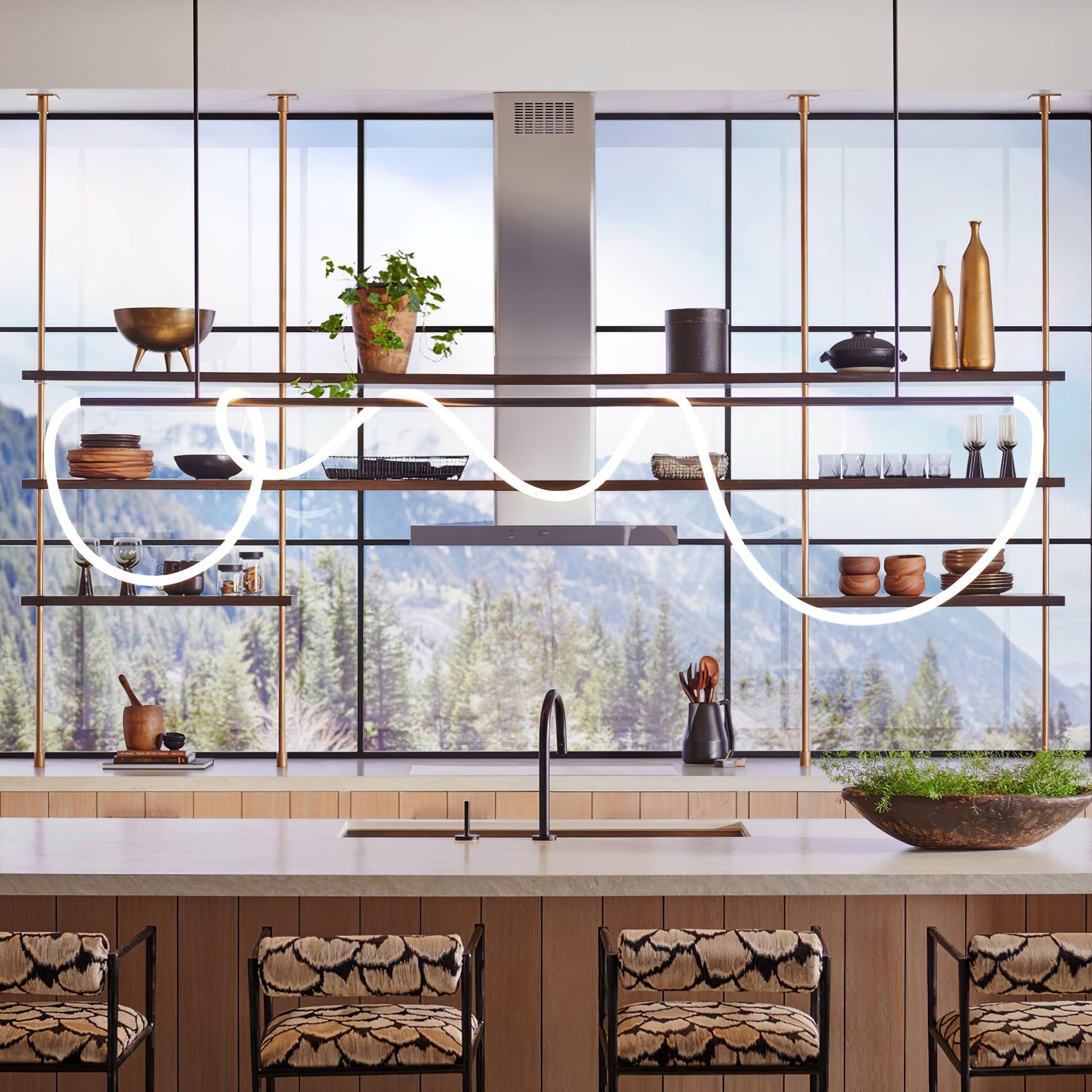 Flexible Linear Curve Chandelier - Blowlighting