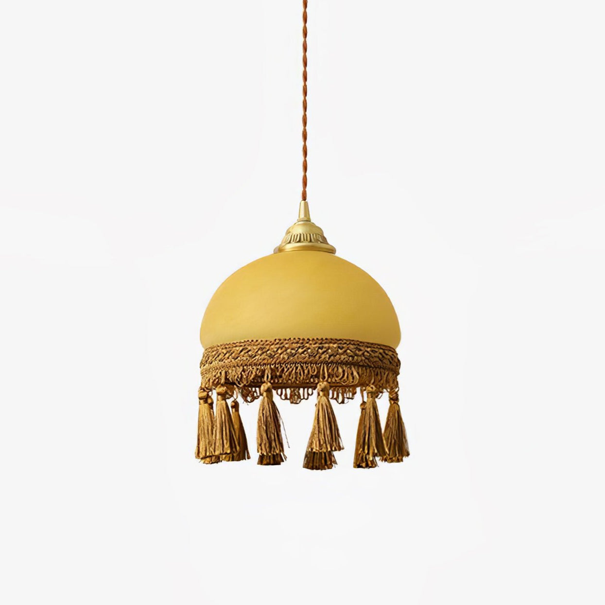 French Tassels Brass Pendant Swag Light - Blowlighting