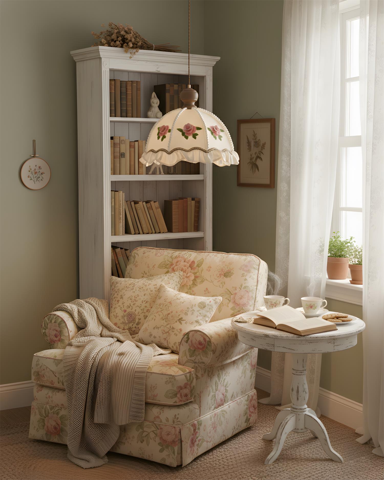 Frillia Vintage Fabric Pendant Light