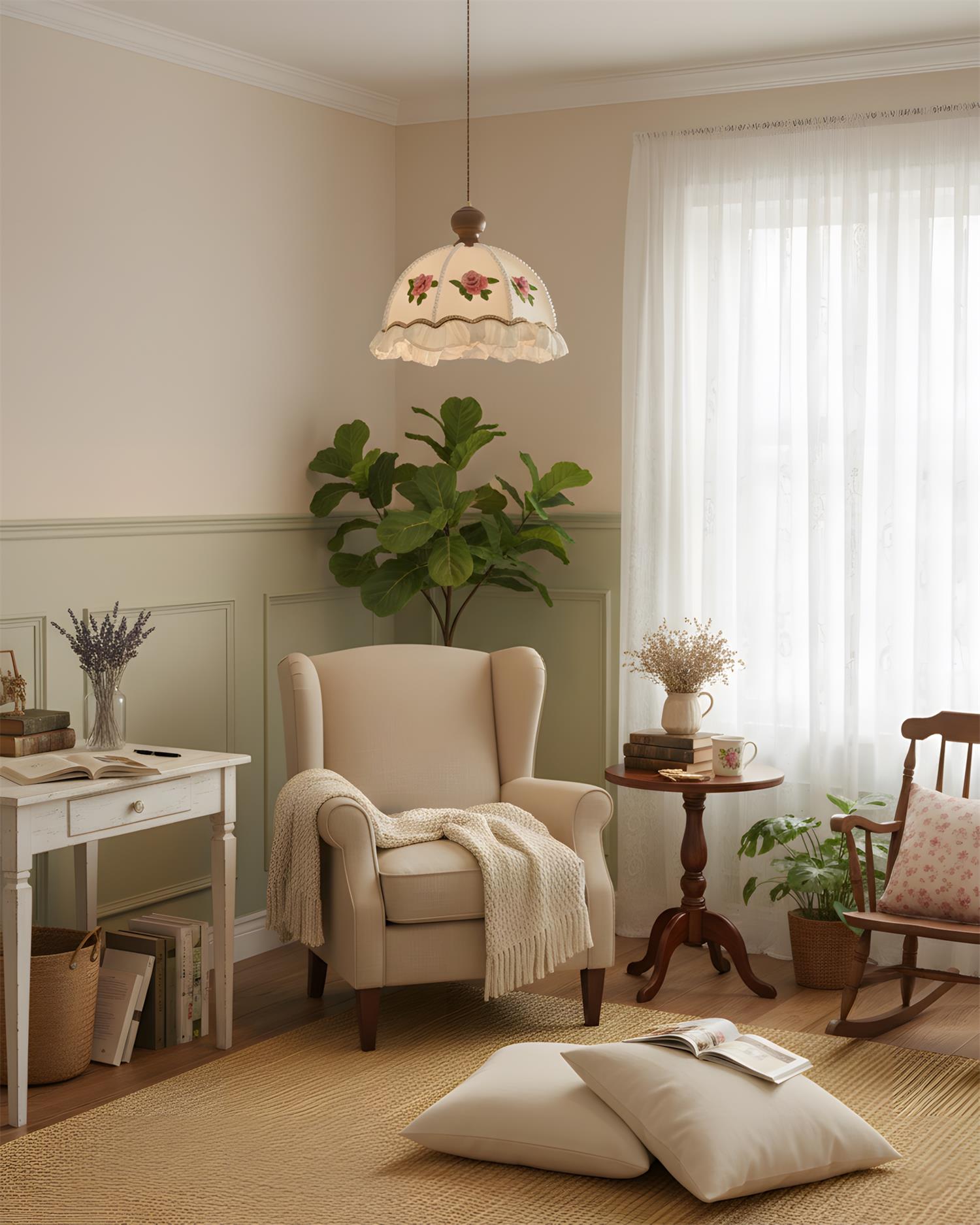 Frillia Vintage Fabric Pendant Light