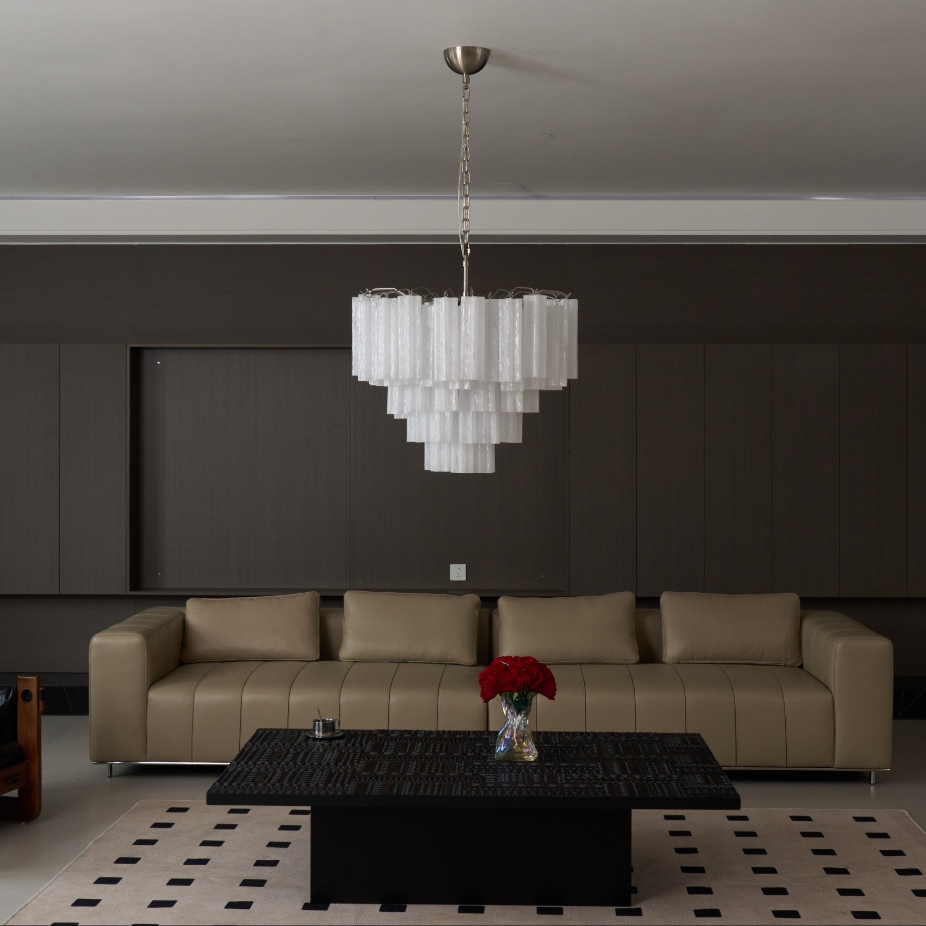 Aurora Chandelier Frosted Murano Glass Tiered Cascade - Blowlighting