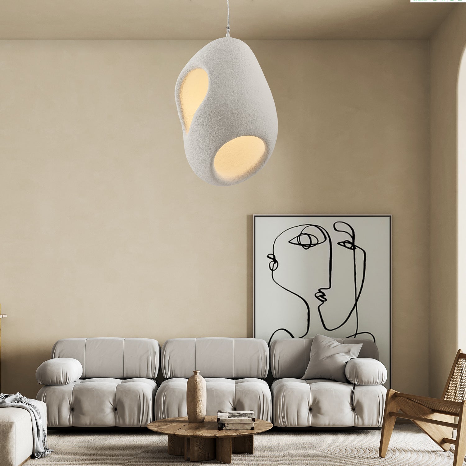 Zavelyra Textured Resin Pendant Light - Blowlighting