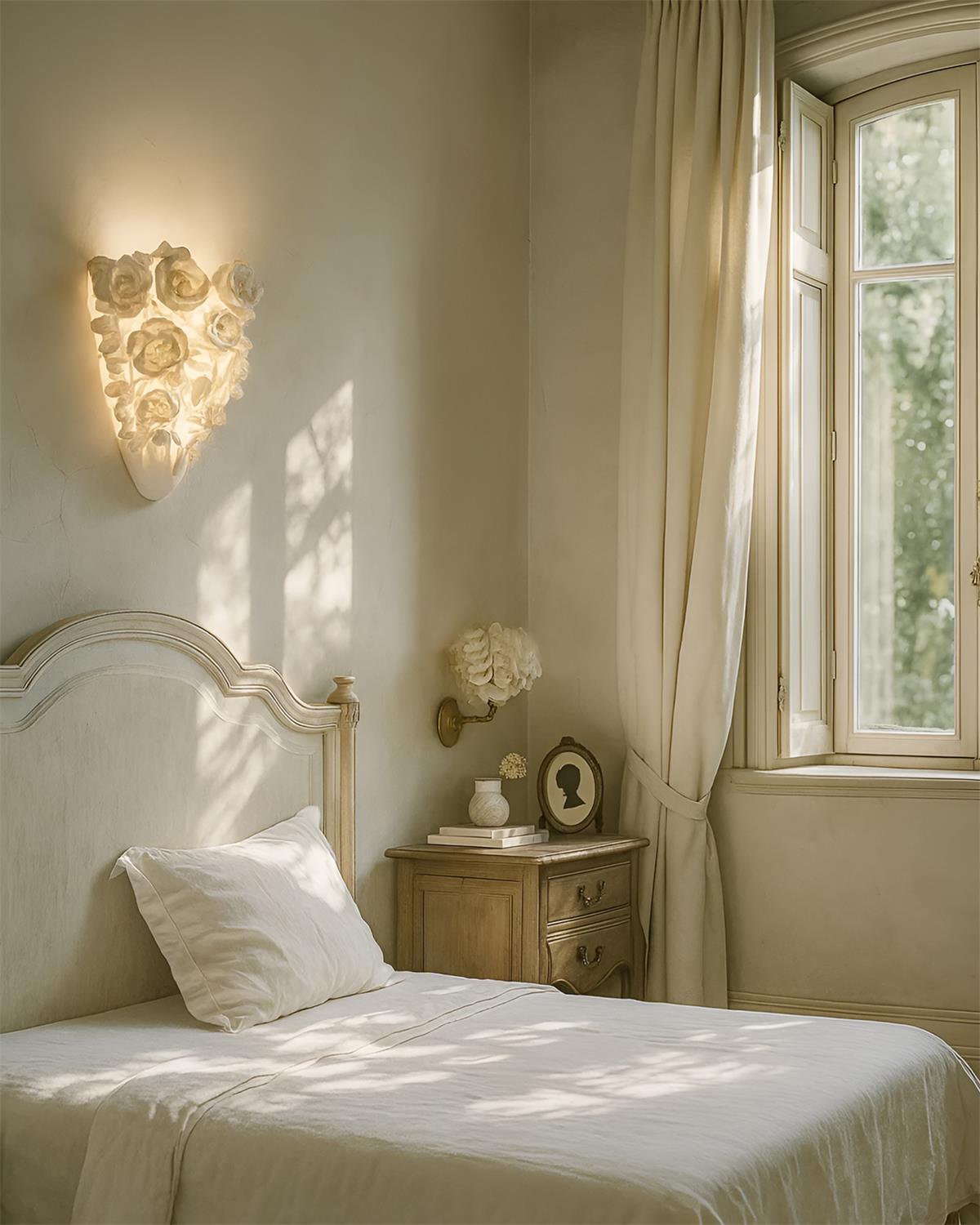 Marbella Romantic White Resin Wall Lamp