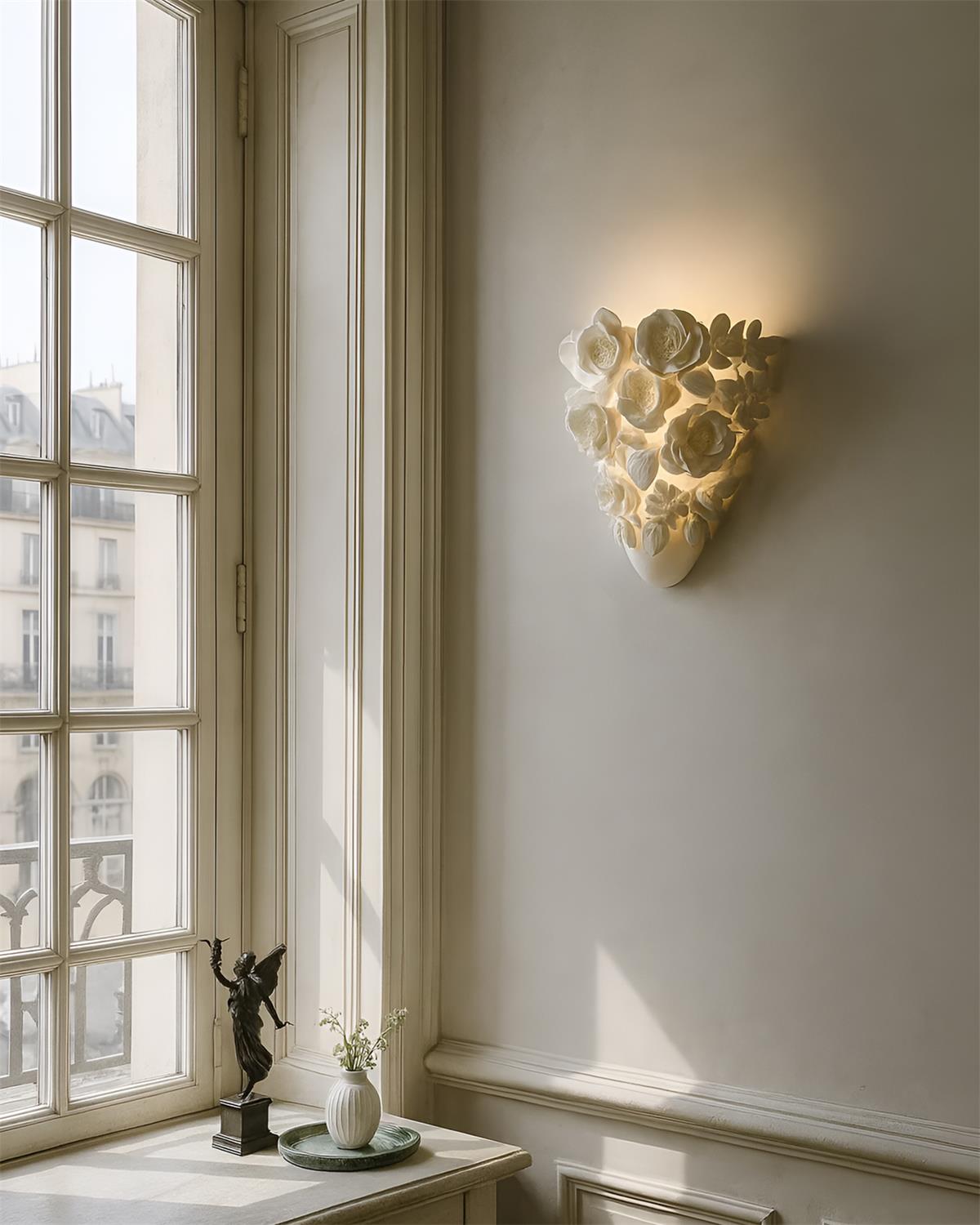 Marbella Romantic White Resin Wall Lamp