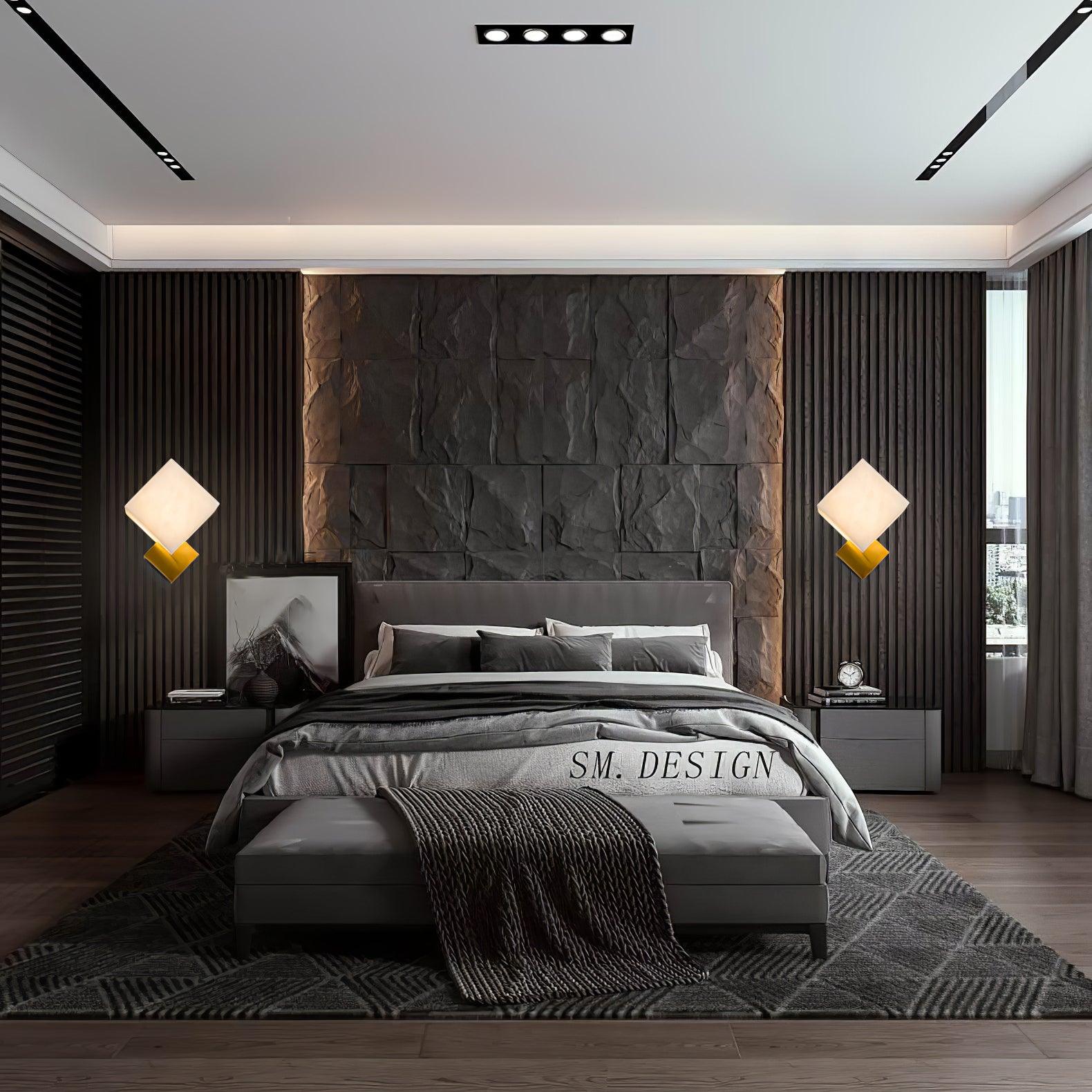 Arden Minimalist Alabaster Wall Light - Blowlighting