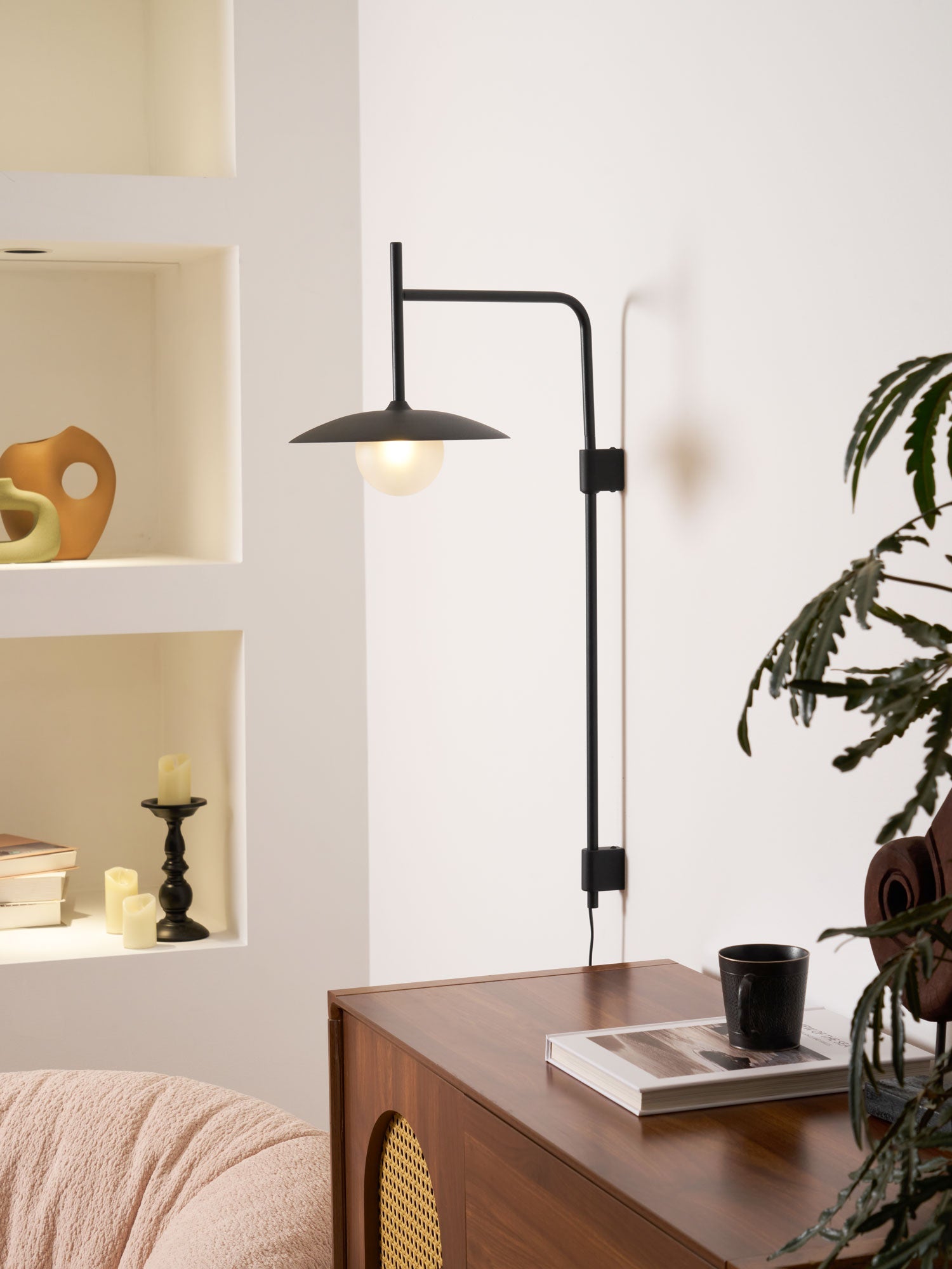 Gea Swing Arm Plug-in Wall Lamp - Blowlighting