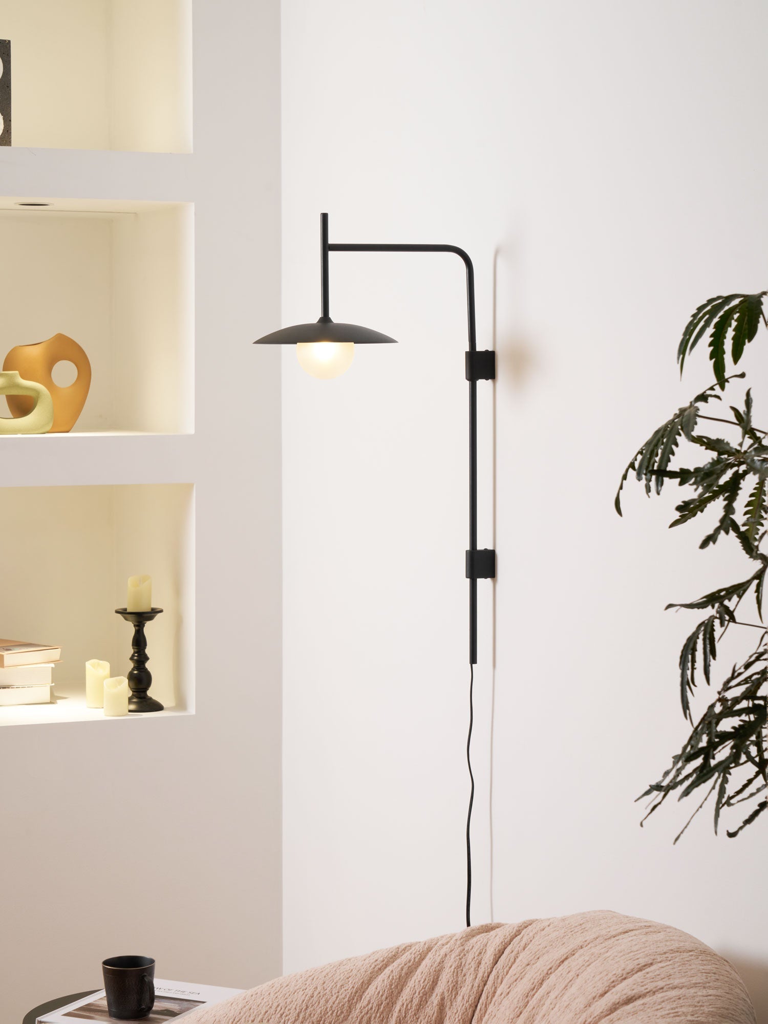 Gea Swing Arm Plug-in Wall Lamp - Blowlighting