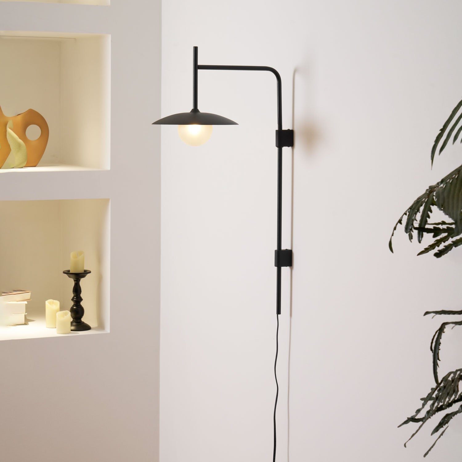 Gea Swing Arm Plug-in Wall Lamp - Blowlighting