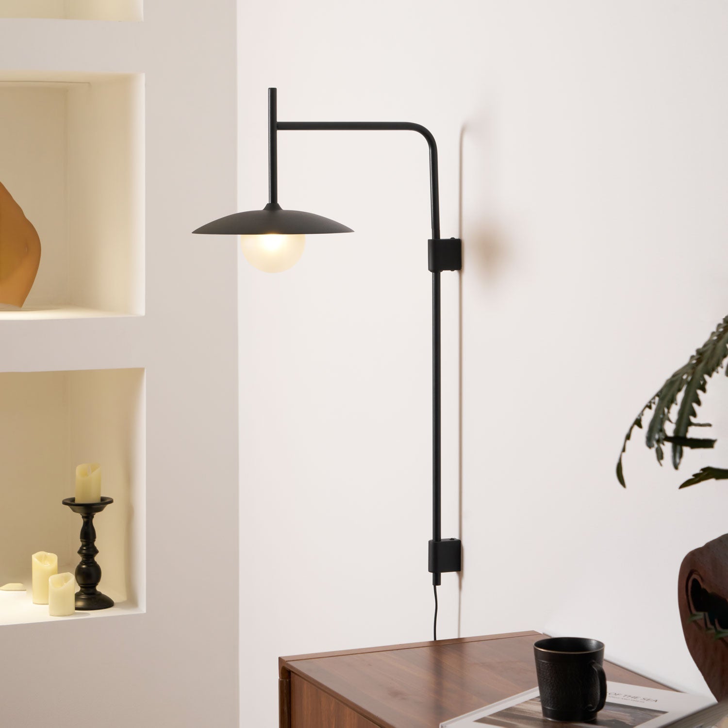 Gea Swing Arm Plug-in Wall Lamp - Blowlighting