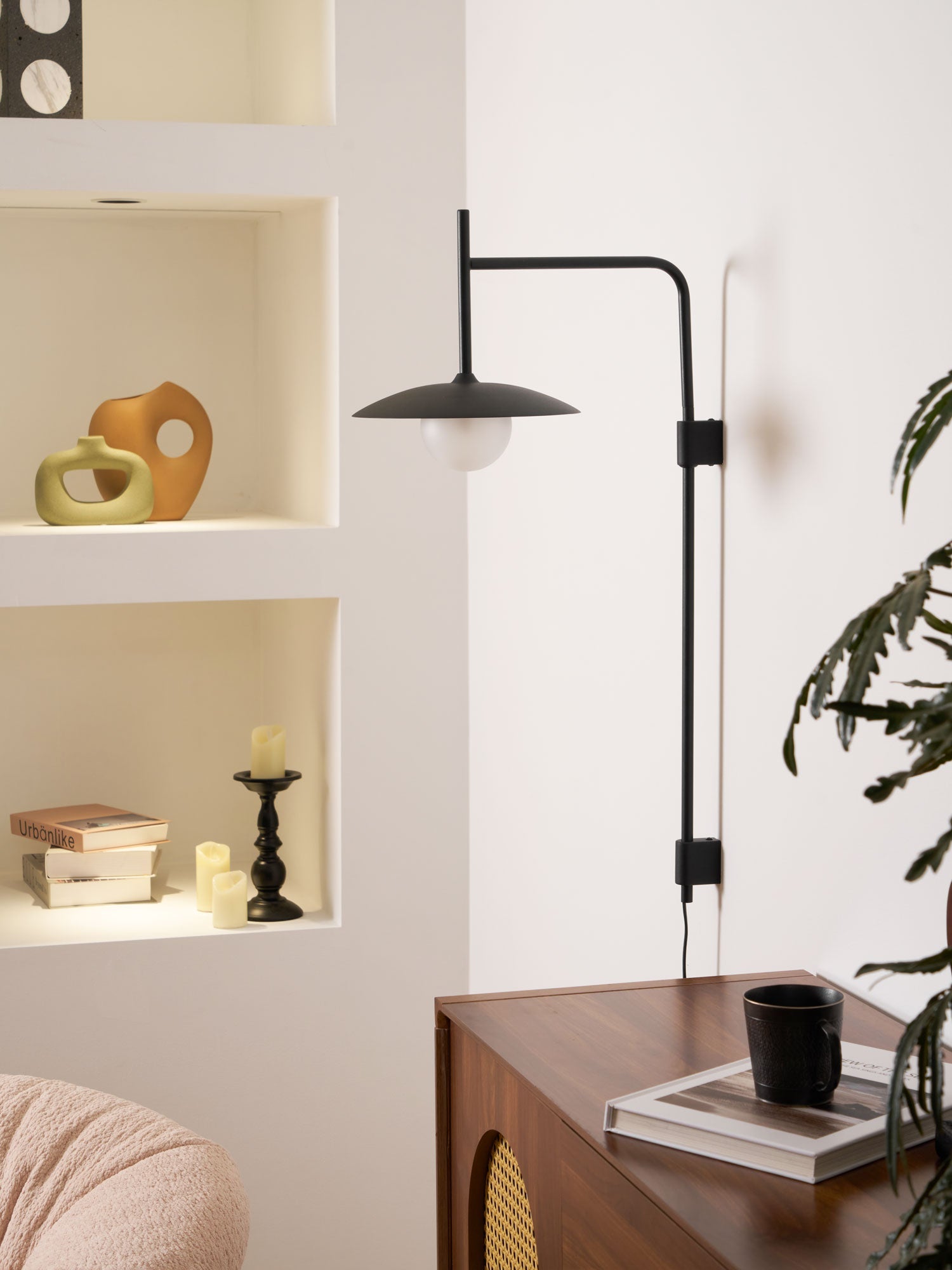 Gea Swing Arm Plug-in Wall Lamp - Blowlighting