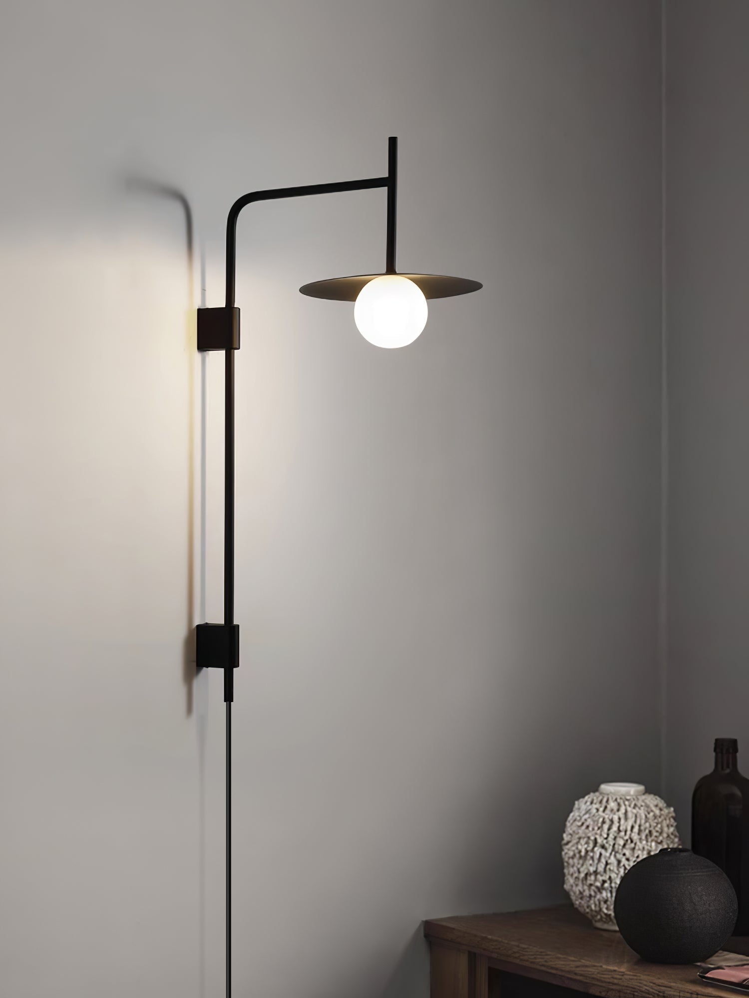 Gea Swing Arm Plug-in Wall Lamp - Blowlighting