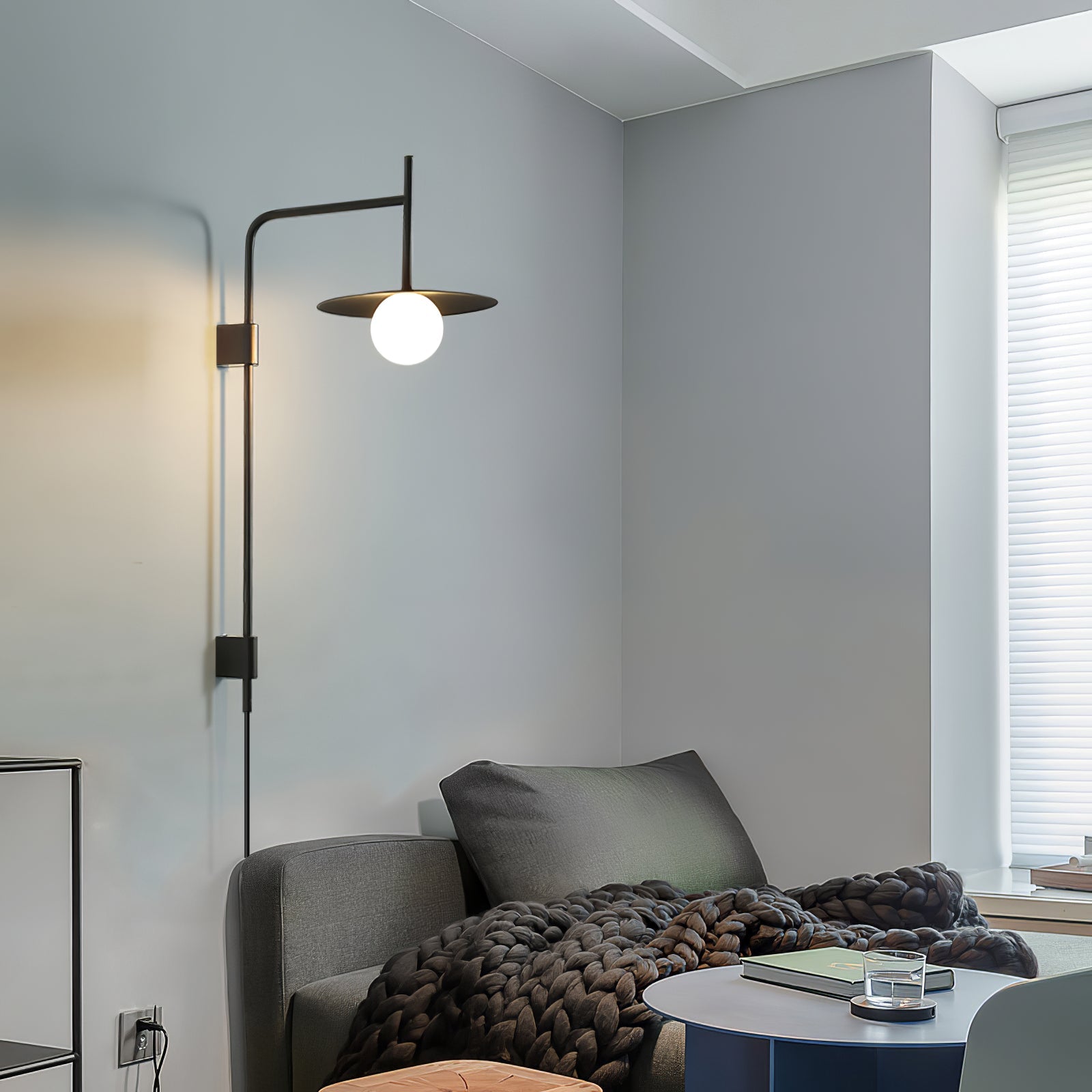Gea Swing Arm Plug-in Wall Lamp - Blowlighting