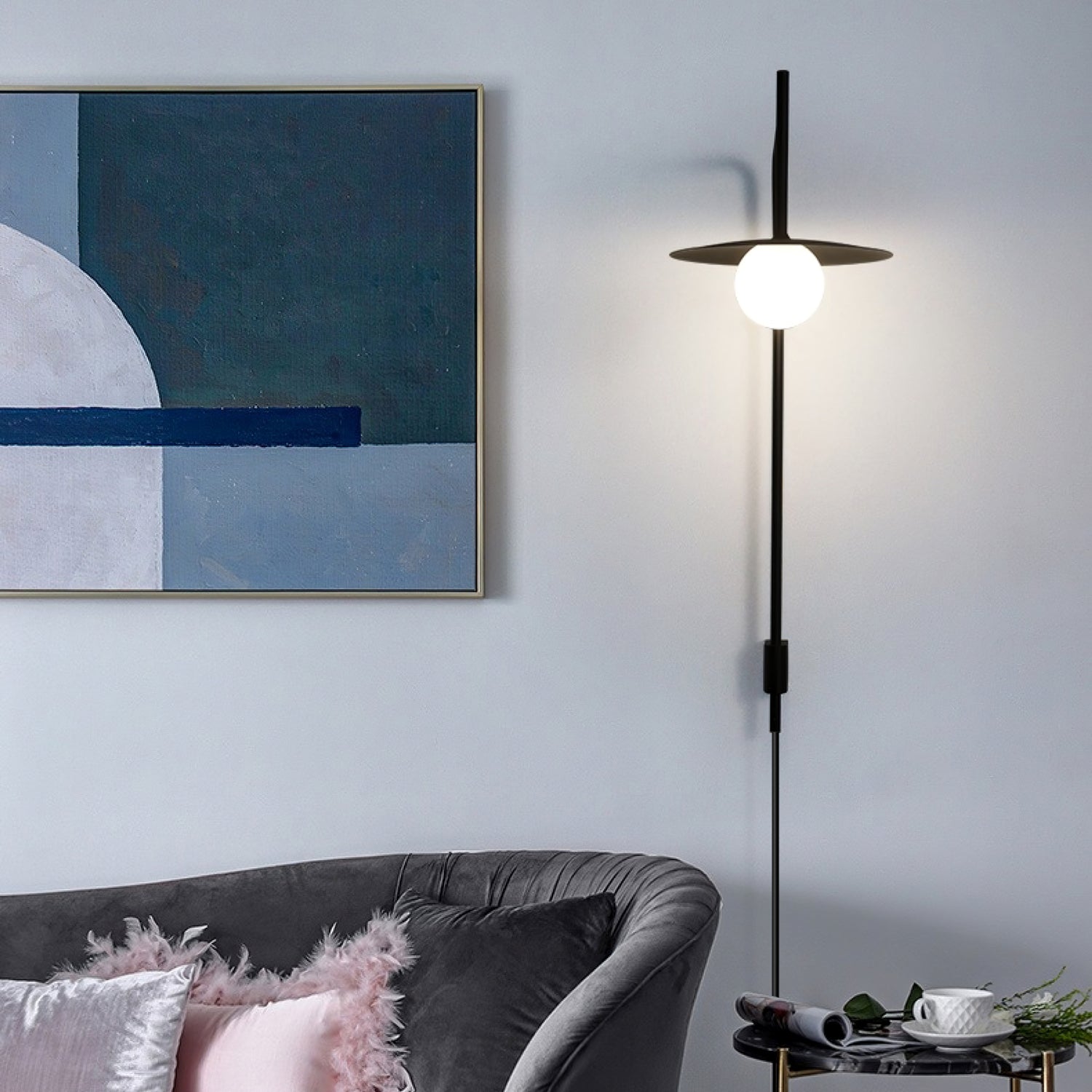 Gea Swing Arm Plug-in Wall Lamp - Blowlighting