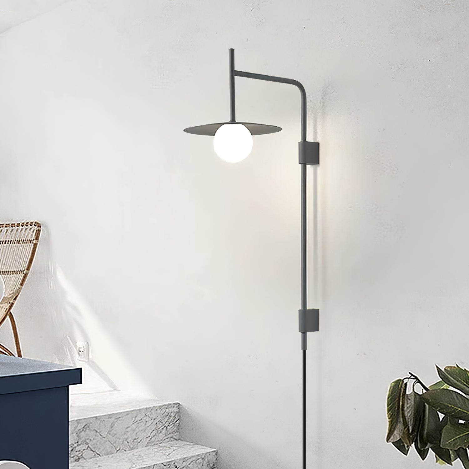 Gea Swing Arm Plug-in Wall Lamp - Blowlighting