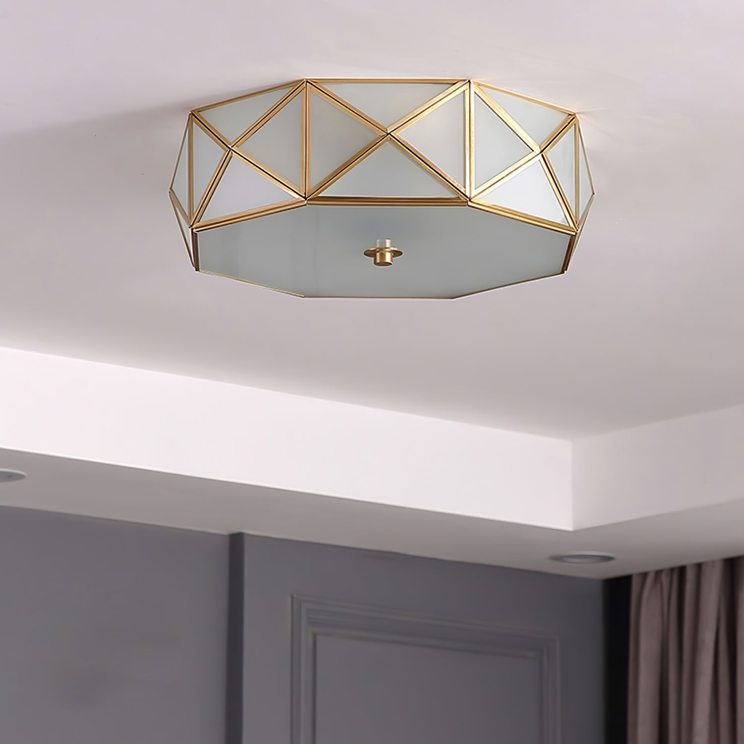 Geometric Shaped Flush Ceiling Light - Blowlighting