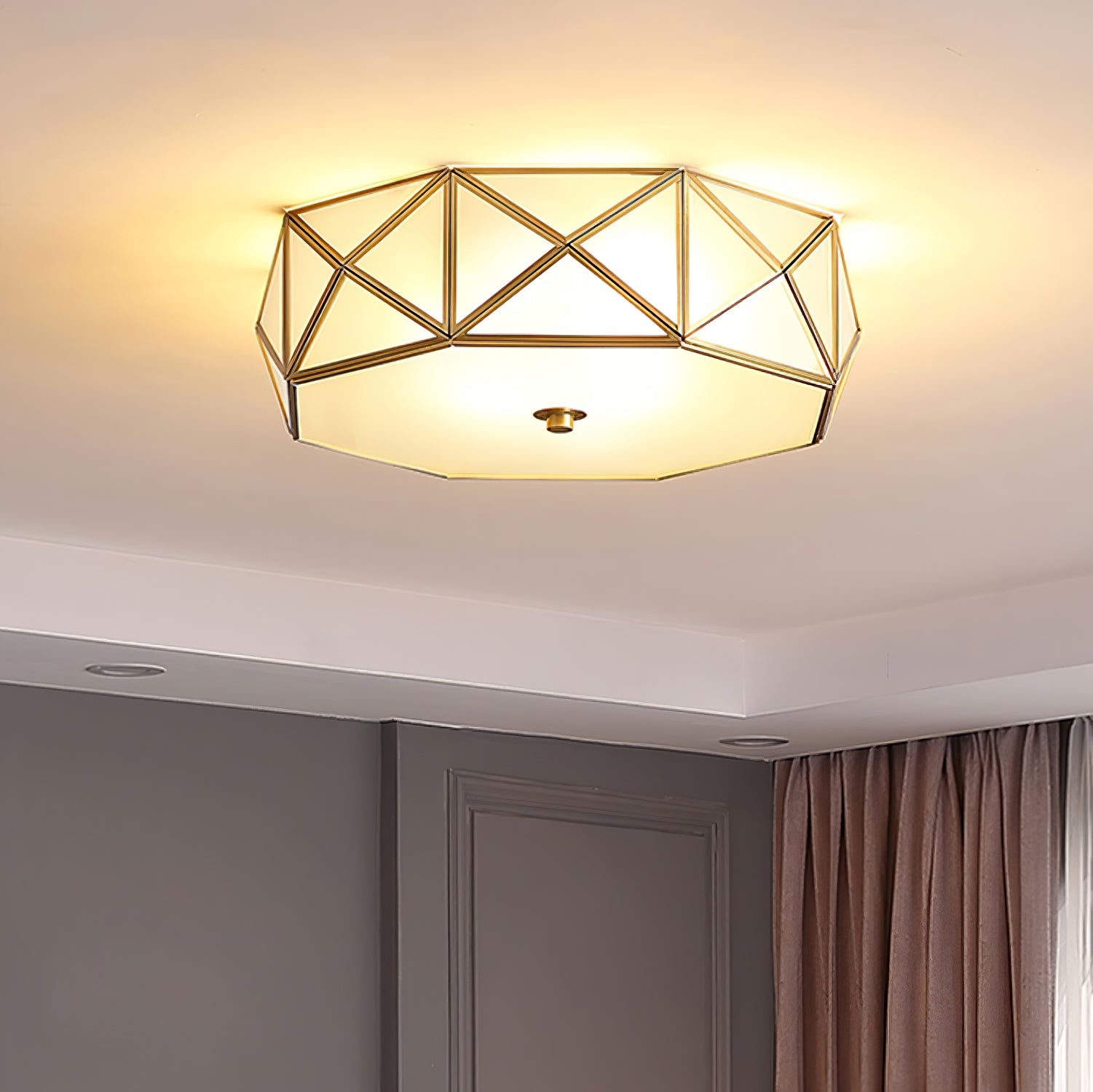 Geometric Shaped Flush Ceiling Light - Blowlighting