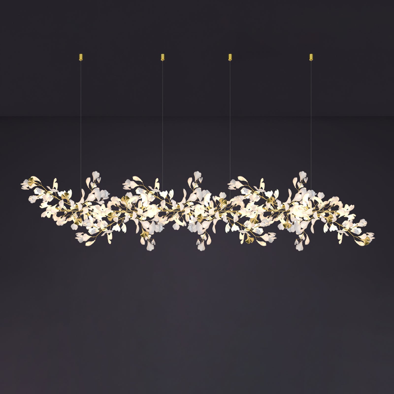 Eurzoris Gingko Metal Leaf Chandelier - Blowlighting