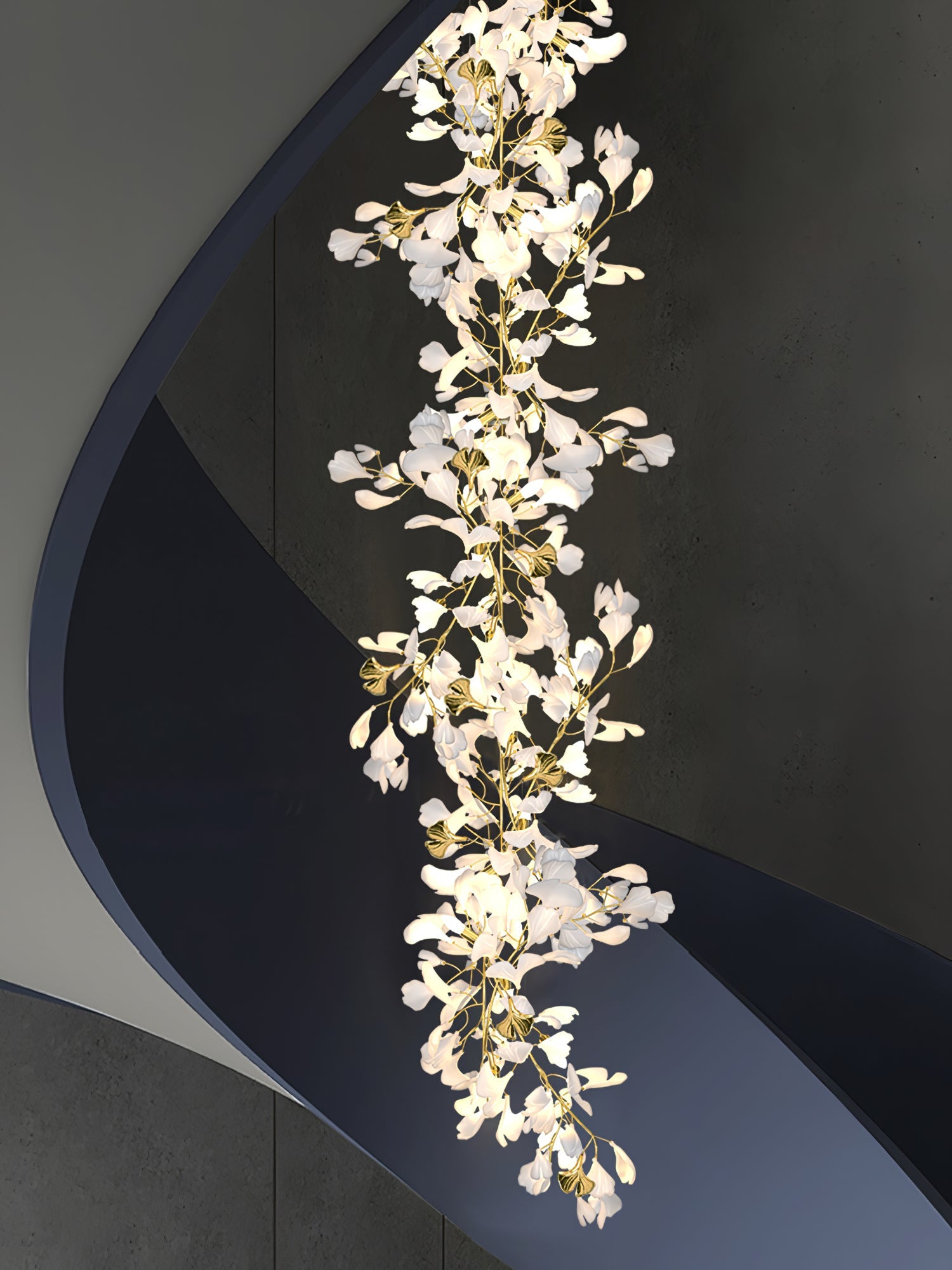 Eurzoris Gingko Metal Leaf Chandelier - Blowlighting