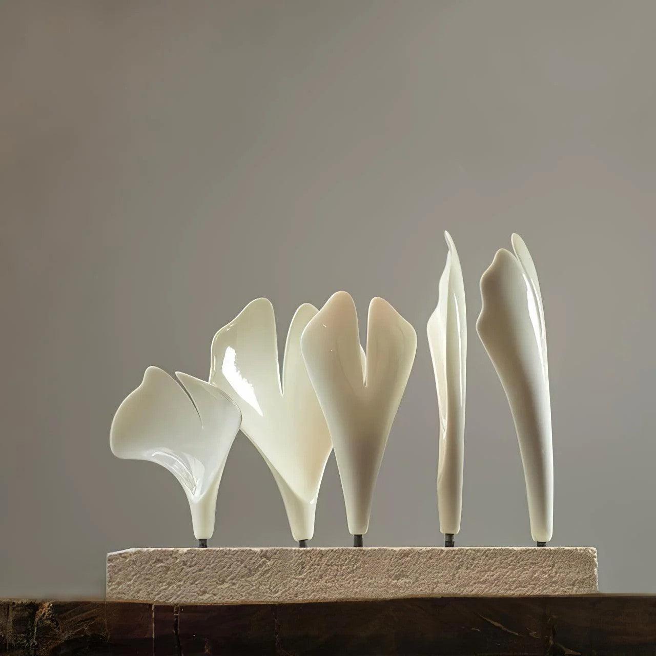 Aurora Chandelier Ginkgo Leaf Brass Ceramic - Blowlighting
