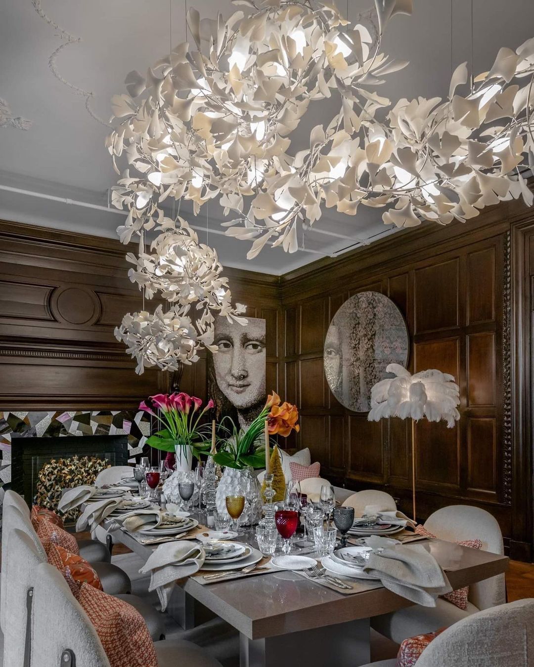 Eurzoris Gingko Metal Leaf Chandelier - Blowlighting
