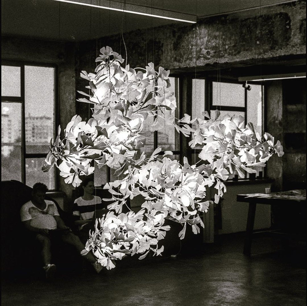 Eurzoris Gingko Metal Leaf Chandelier - Blowlighting