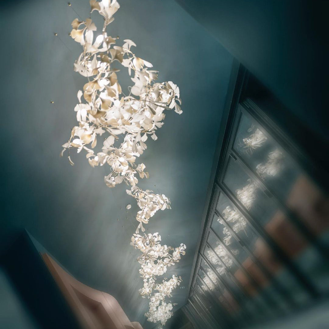Eurzoris Gingko Metal Leaf Chandelier - Blowlighting
