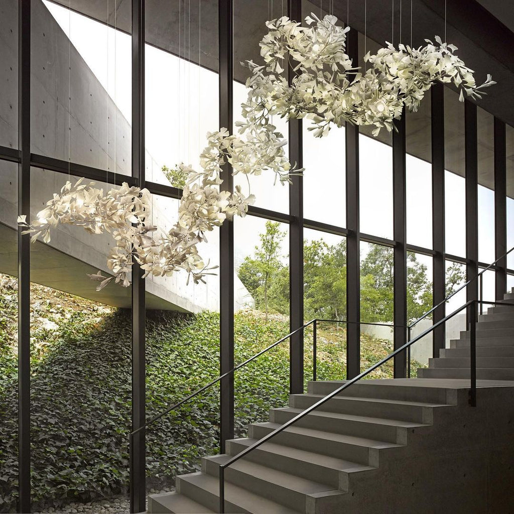 Eurzoris Gingko Metal Leaf Chandelier - Blowlighting