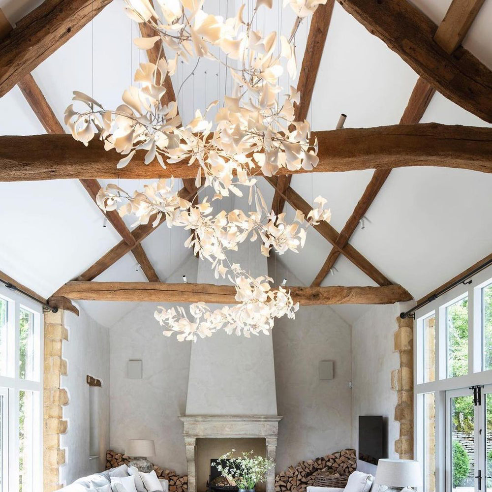 Eurzoris Gingko Metal Leaf Chandelier - Blowlighting