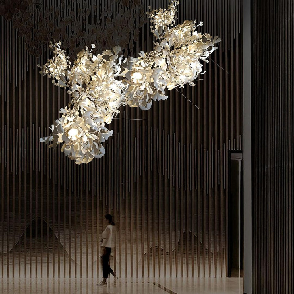 Eurzoris Gingko Metal Leaf Chandelier - Blowlighting