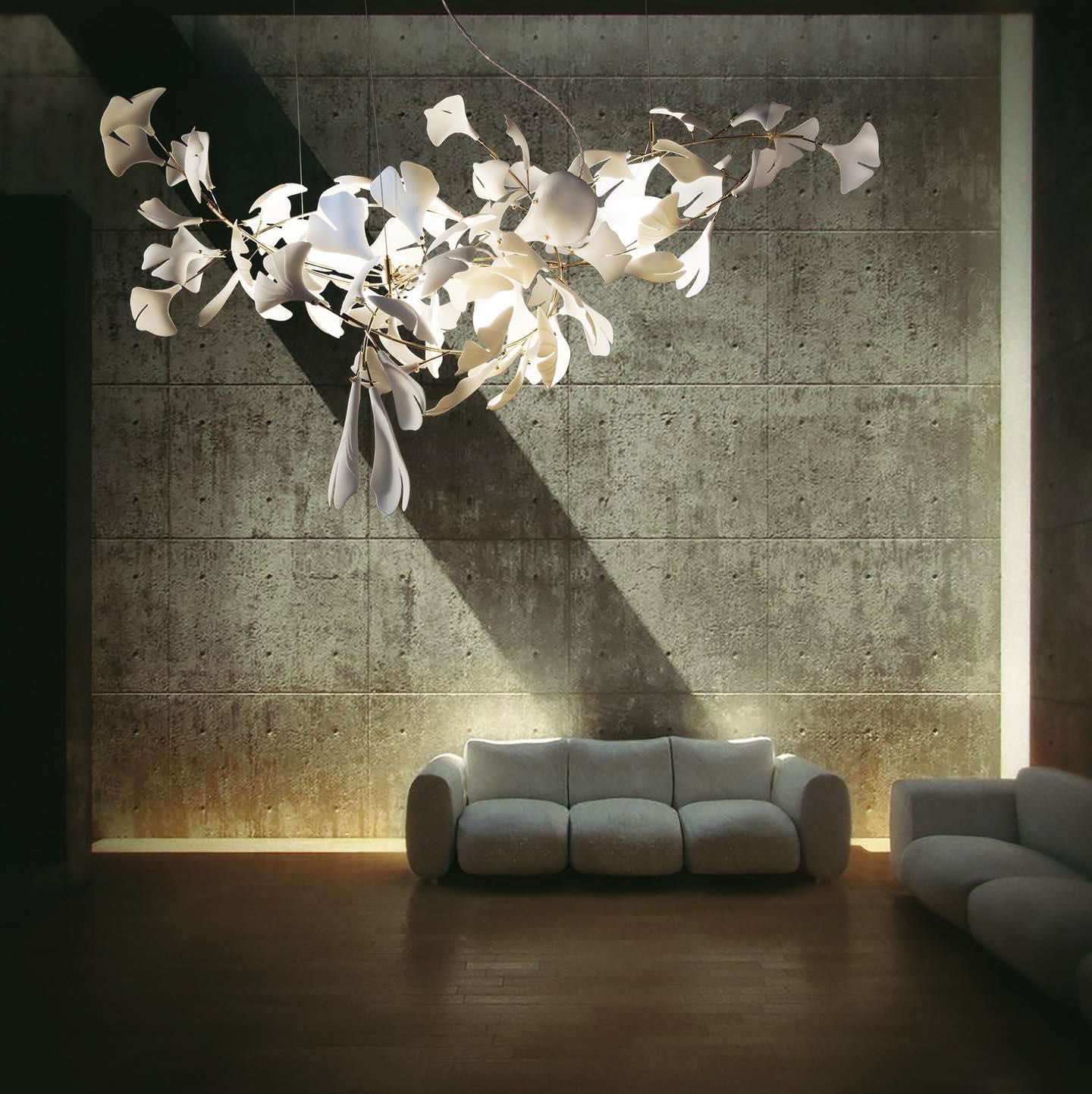 Eurzoris Gingko Metal Leaf Chandelier - Blowlighting