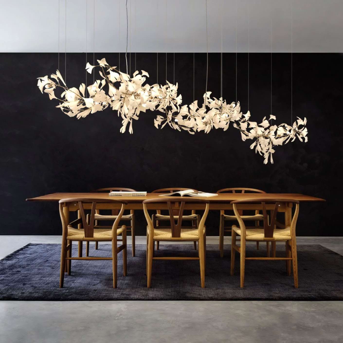 Eurzoris Gingko Metal Leaf Chandelier - Blowlighting