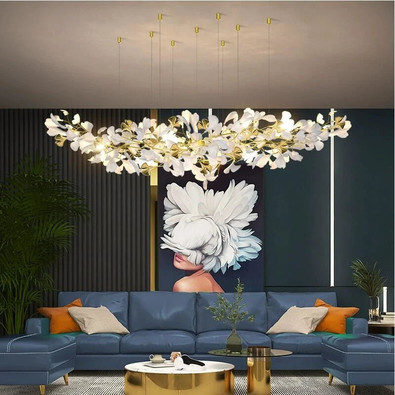 Eurzoris Gingko Metal Leaf Chandelier - Blowlighting
