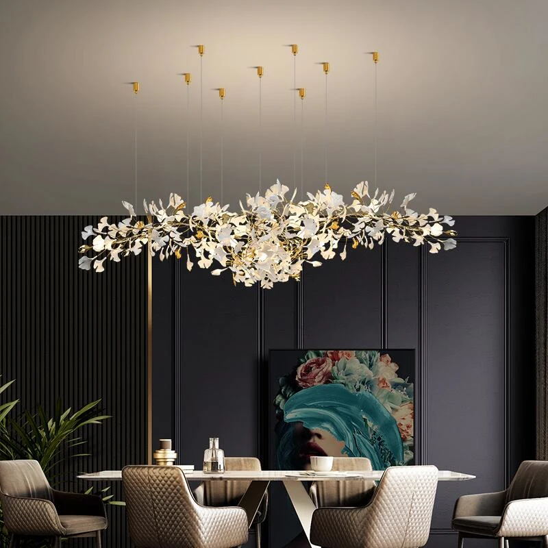 Eurzoris Gingko Metal Leaf Chandelier - Blowlighting