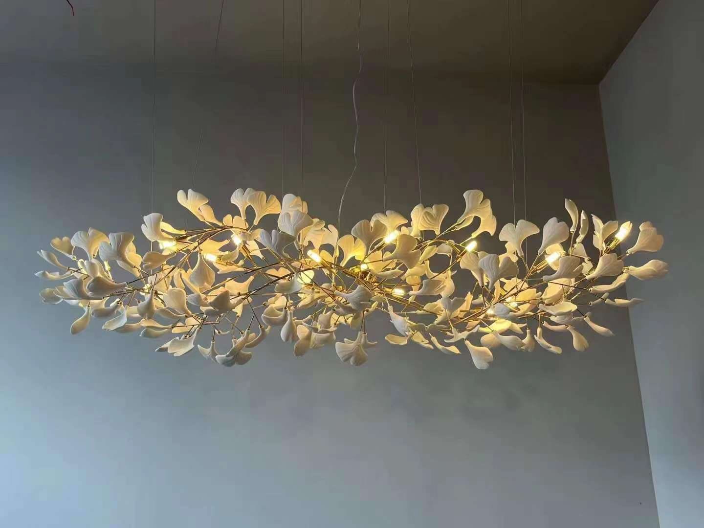 Eurzoris Gingko Metal Leaf Chandelier - Blowlighting
