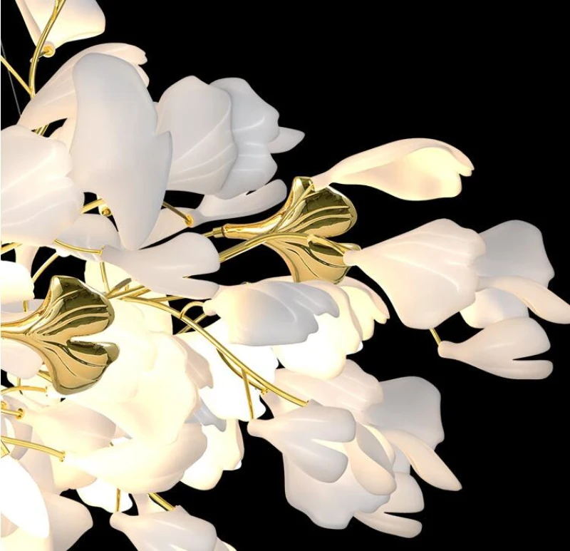 Eurzoris Gingko Metal Leaf Chandelier - Blowlighting