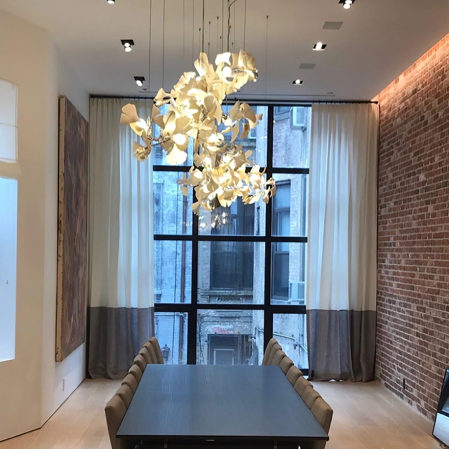 Eurzoris Gingko Metal Leaf Chandelier - Blowlighting