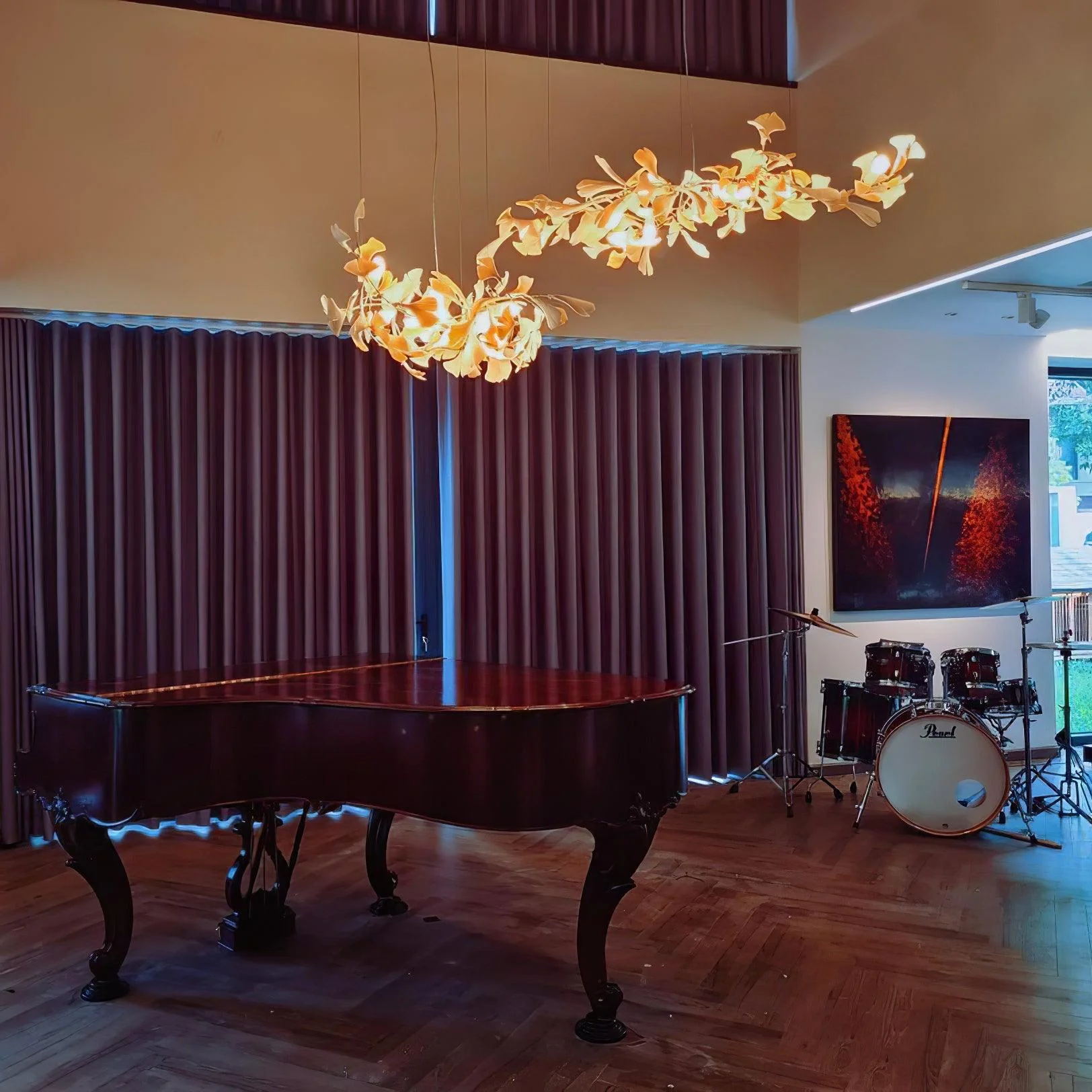 Eurzoris Gingko Metal Leaf Chandelier - Blowlighting