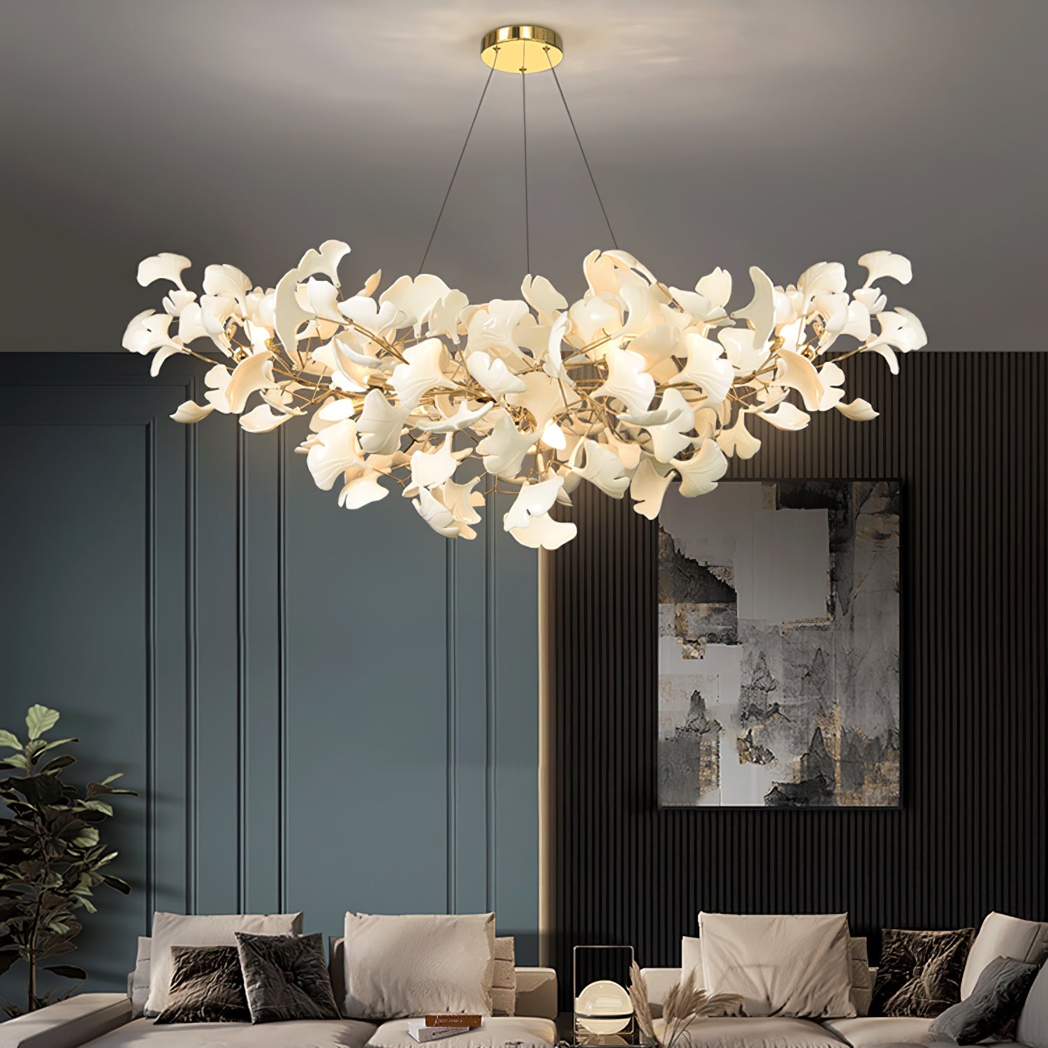Gingko Chandelier B - Blowlighting