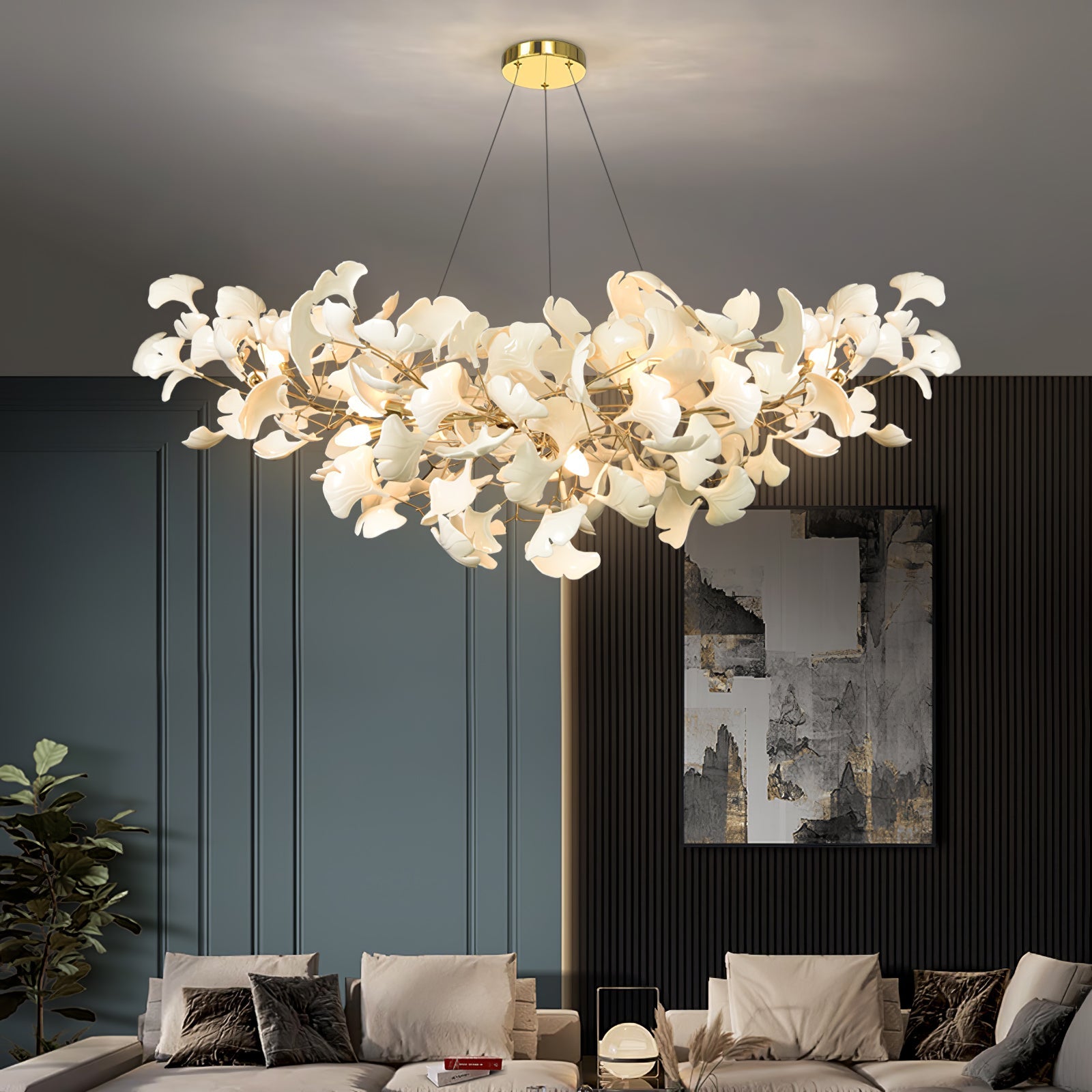 Gingko Chandelier B - Blowlighting