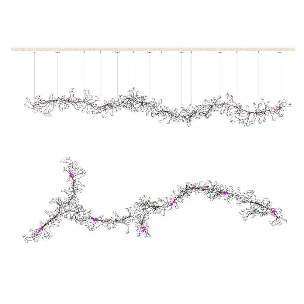 Gingko Chandelier E - Blowlighting
