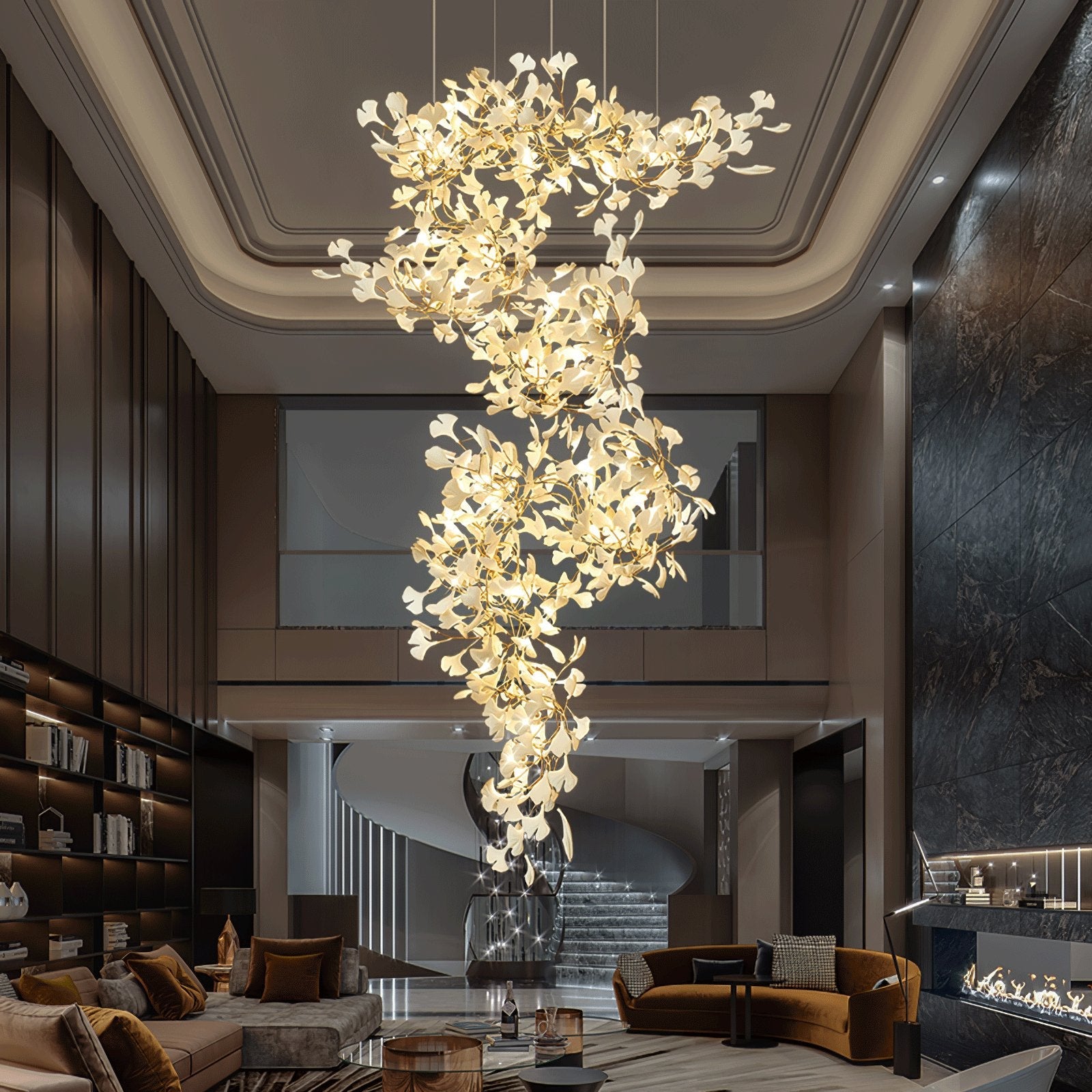 Gingko Chandelier F - Blowlighting
