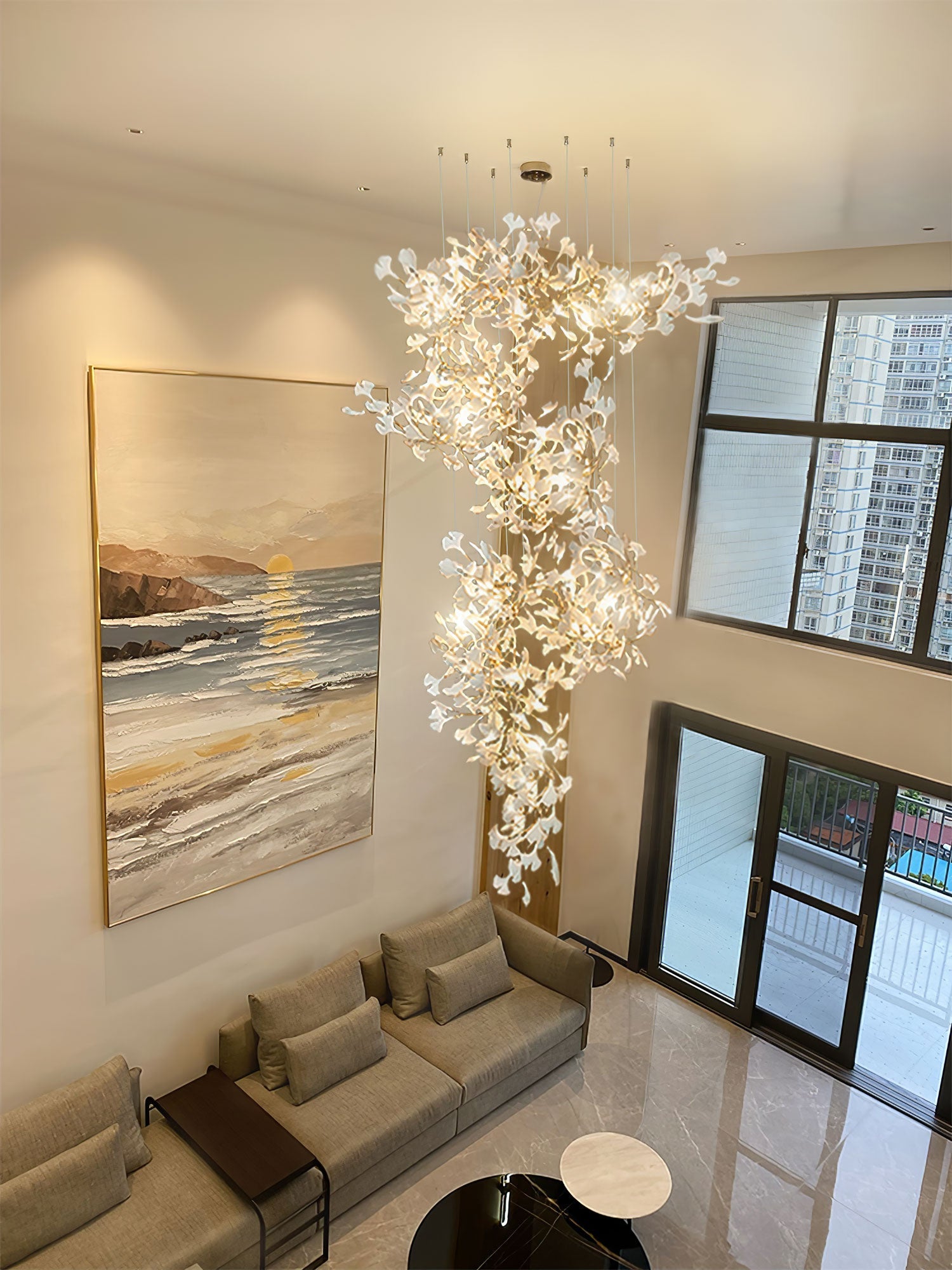 Gingko Chandelier F - Blowlighting