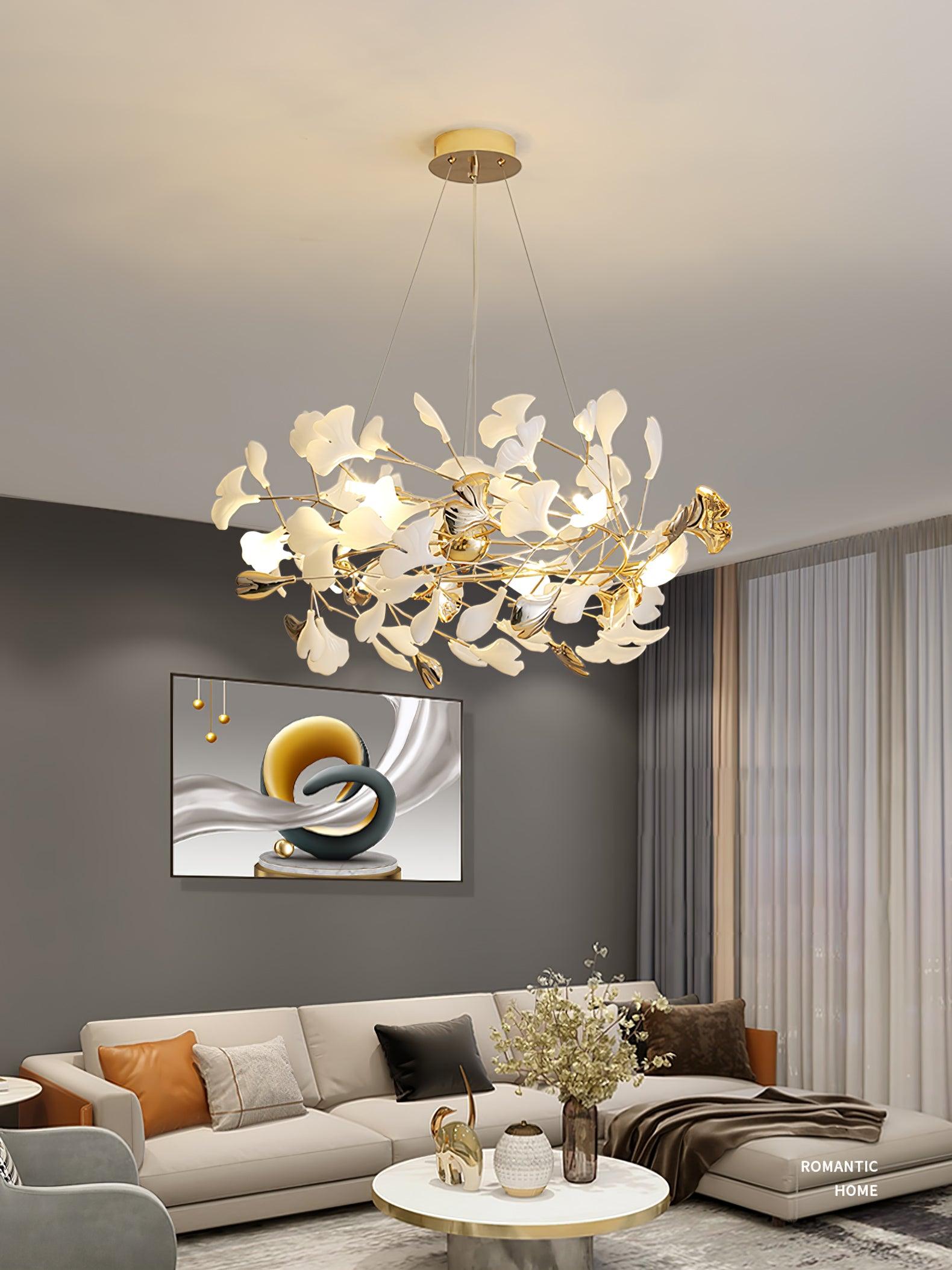 Gingko Chandelier H - Blowlighting