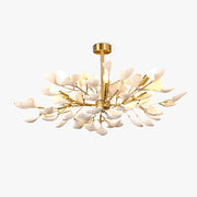 Aurora Chandelier Ginkgo Leaf Brass Ceramic - Blowlighting