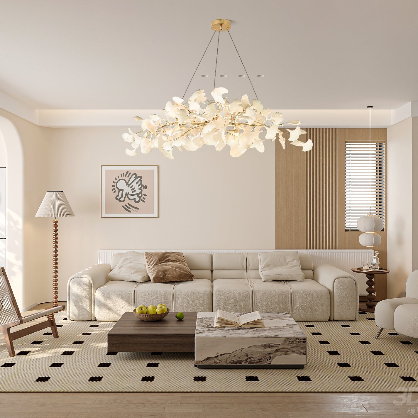 Gingko Chandelier N - Blowlighting